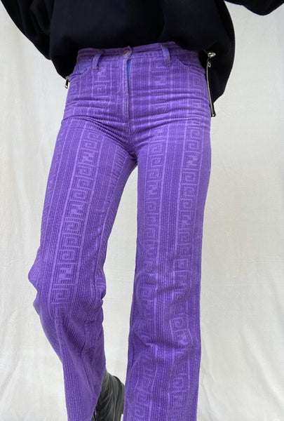 Vintage Fendi Corduroy Monogram Trousers