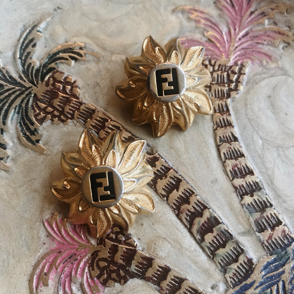 Vintage Fendi Sunshine Clip-On Earrings