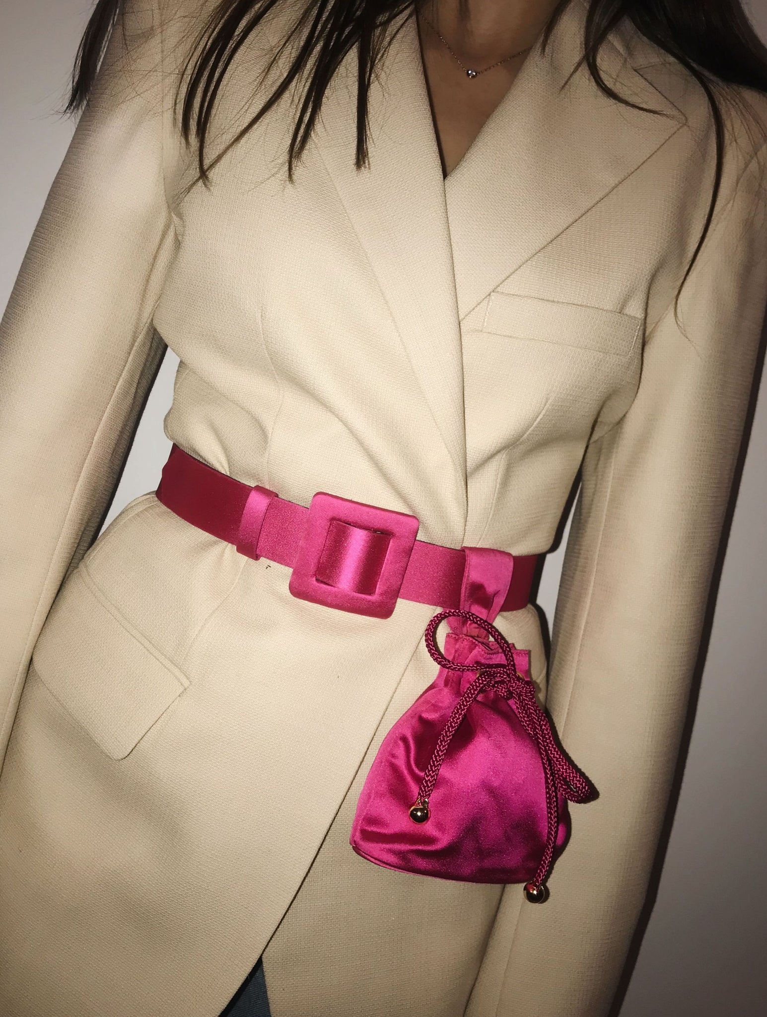 Vintage Yves Saint Laurent Pink Pouch Belt Bag