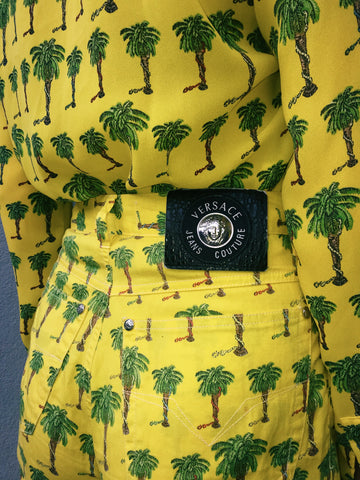 Vintage Gianni Versace Palm Tree & Snake Two-Piece Set