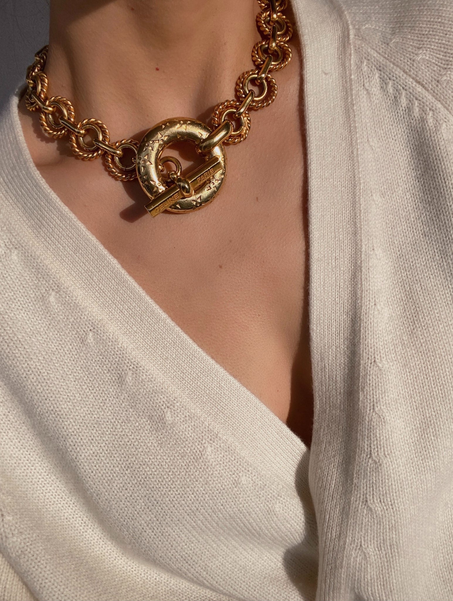Vintage 1989 Céline Gold Toggle Necklace