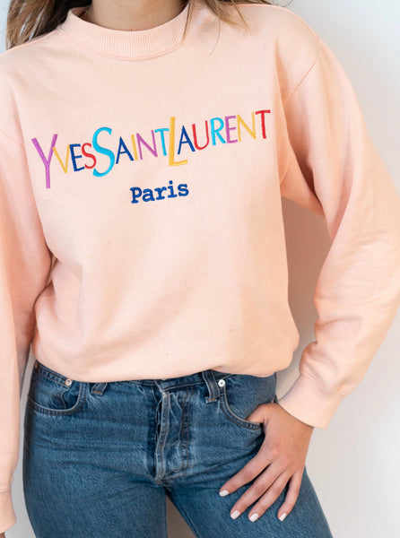 Vintage Yves Saint Laurent Pink Sweatshirt