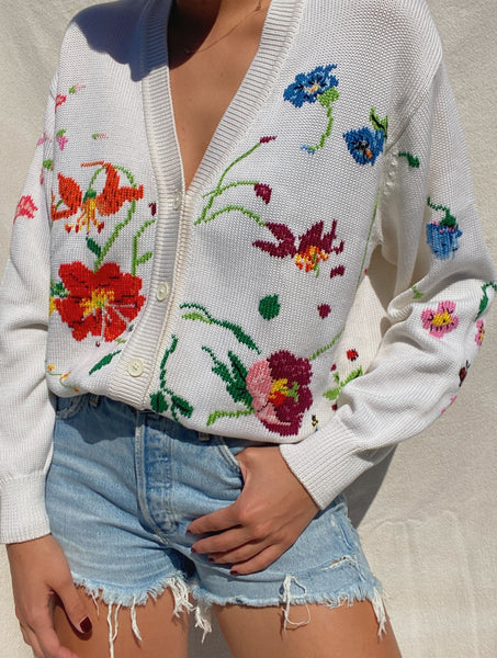 Vintage Gucci Floral Knit Cardigan