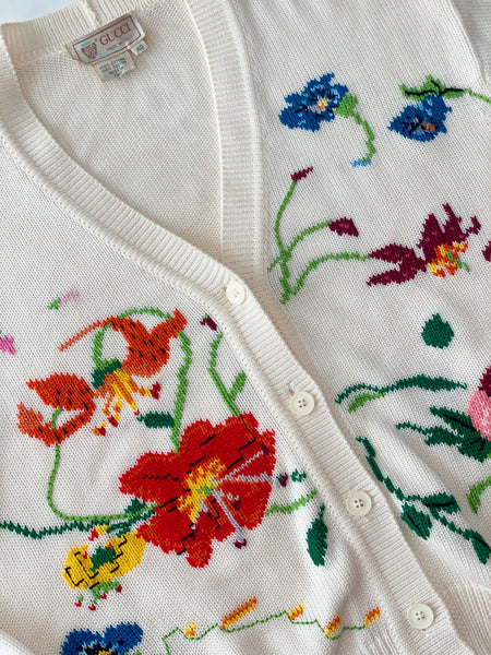 Vintage Gucci Floral Knit Cardigan
